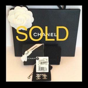 Sold!  Chanel Crystal CC Earrings